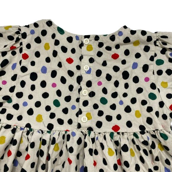 HANNA ANDERSSON Print Flannel Dress in Multicolor Polka Dot Size 10 140 #68001 - Picture 3 of 6